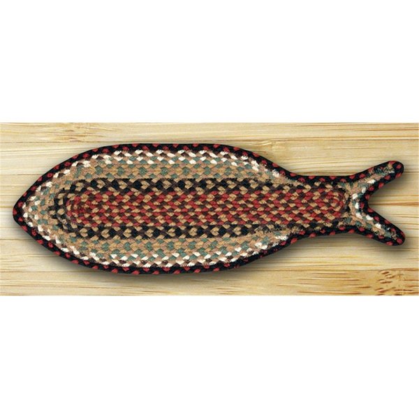 Earth Rugs Fish Shaped Rug- Burgundy and Mustard 63-019F